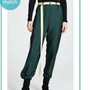 Robert Rodriguez Green and Yellow silk side stripe Pant trousers size small